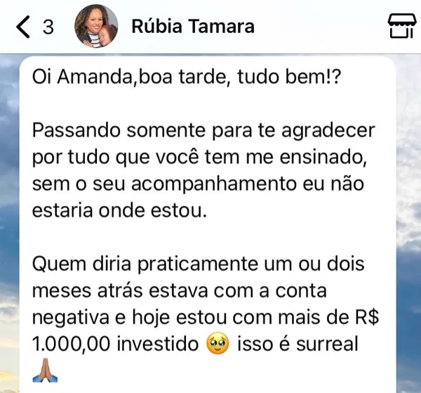Depoimento Rúbia Tamara: Saiu do negativo e hoje tem mais de R$ 1.000 investido